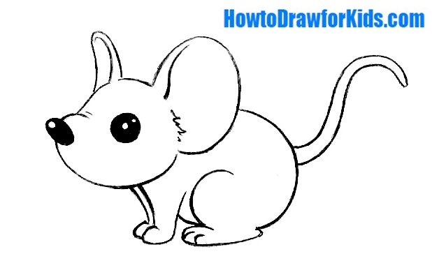 Drawing Lines With Mouse C : How to draw a mouse for kids