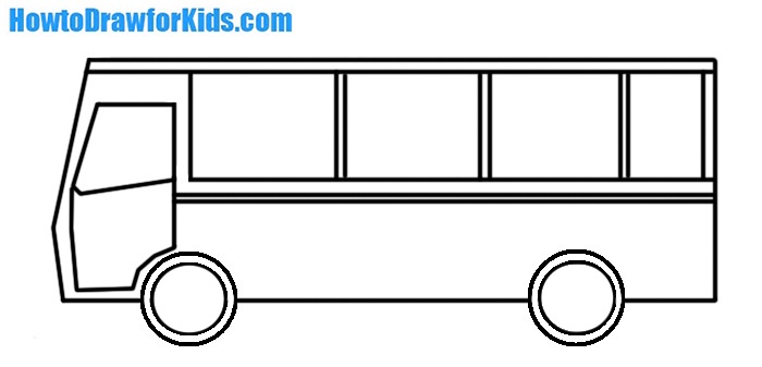 How To Draw A Bus For Kids How To Draw For Kids