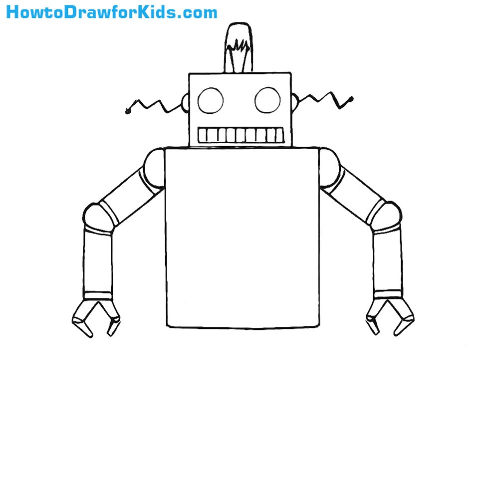 learn how to draw a robot for children