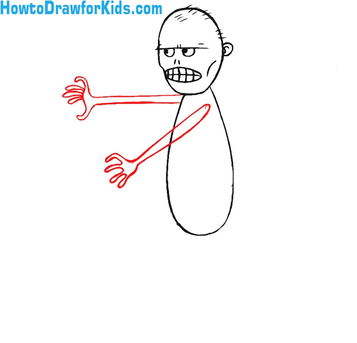 how to draw a zombie for kids