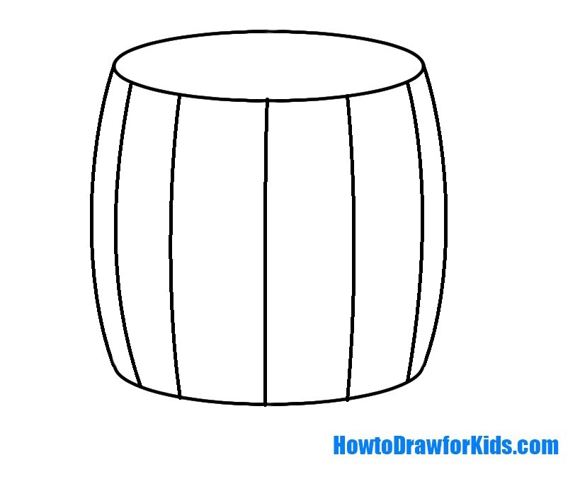 learn to draw a barrel for kids