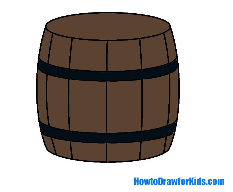 how to draw a barrel for kids