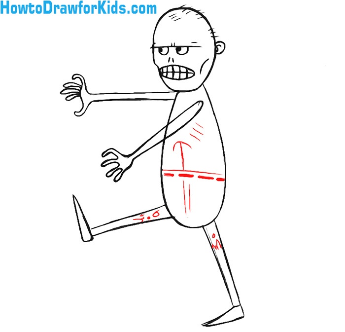 how to draw a zombie easy
