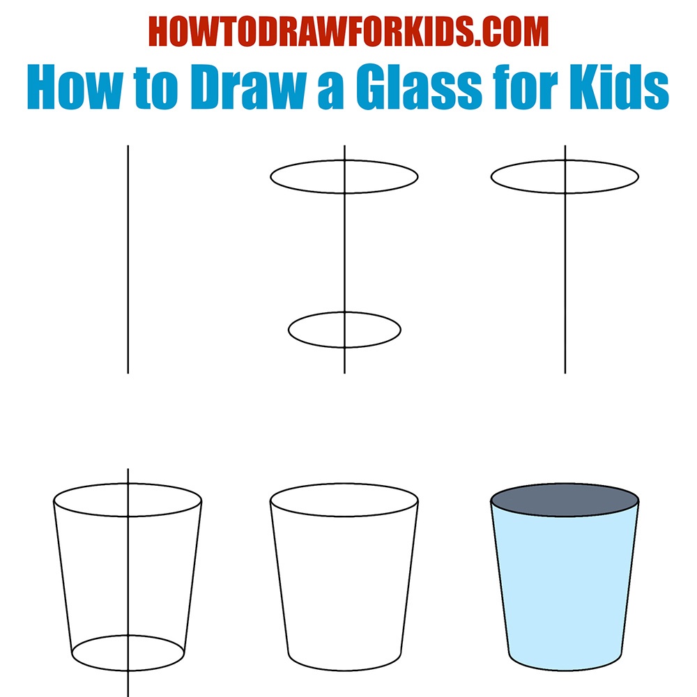 How to Draw a Glass for Kids
