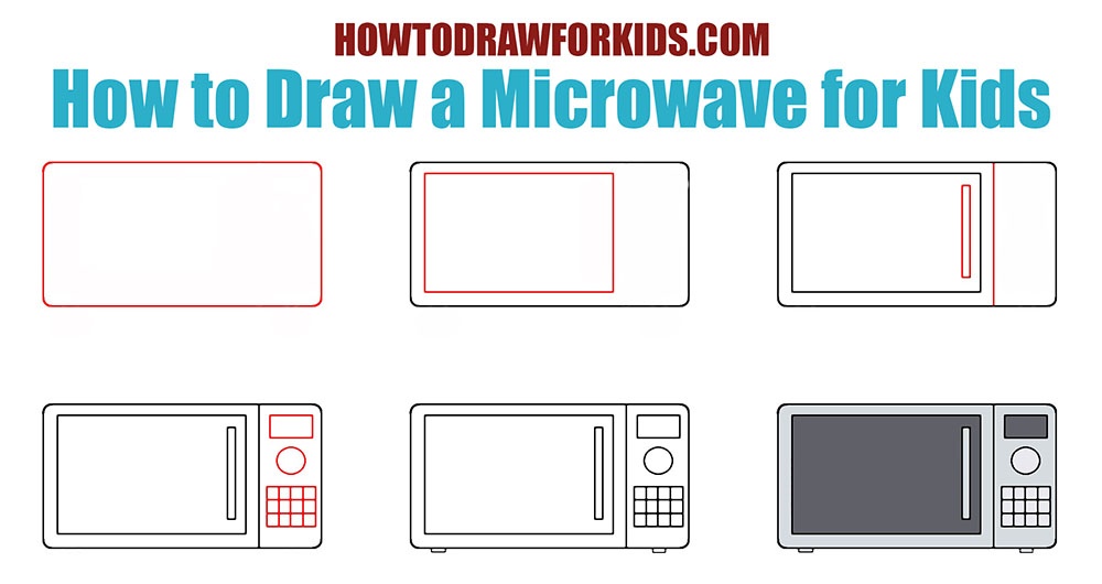 How to Draw a Microwave for Kids