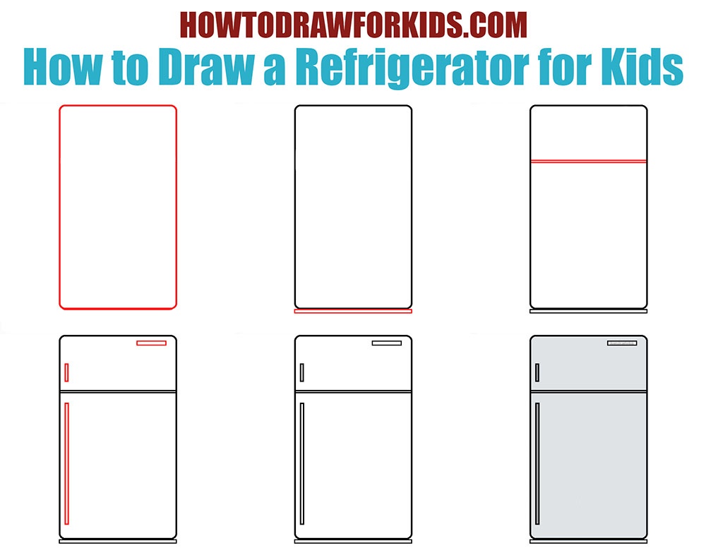 How to Draw a Refrigerator for Kids