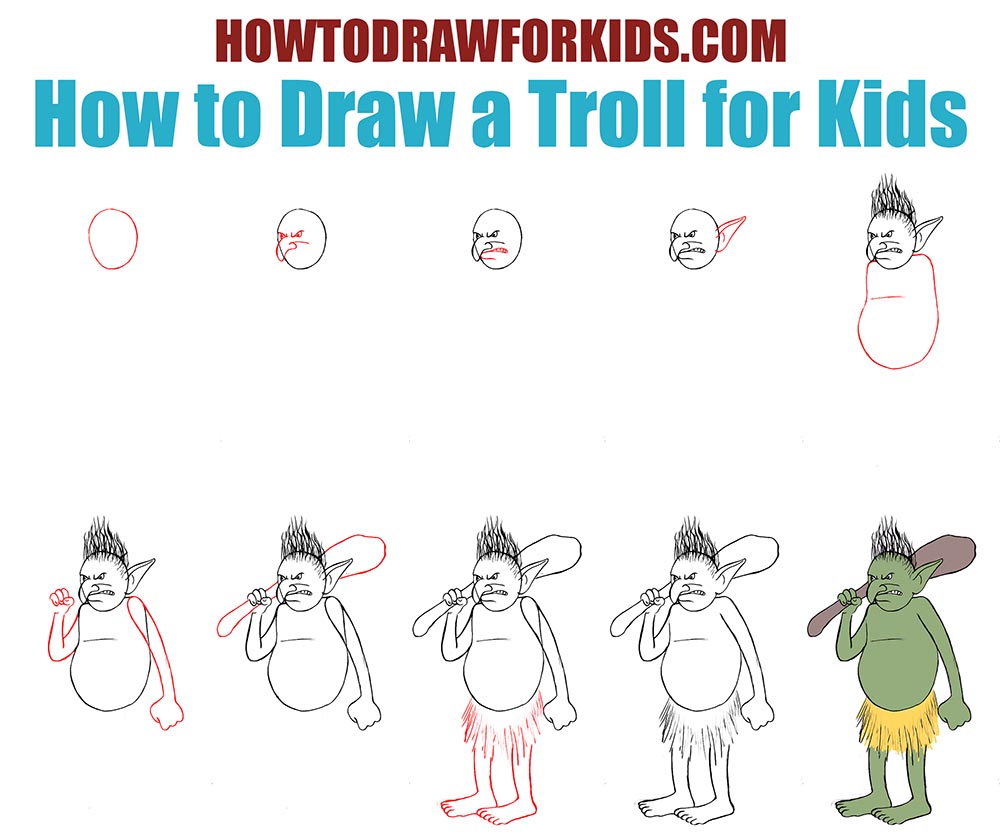 How to Draw a Troll for Kids