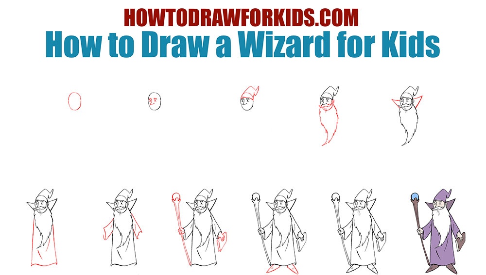 How to Draw a Wizard for Kids