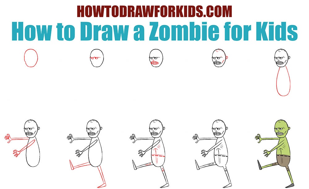 How to Draw a Zombie for Kids