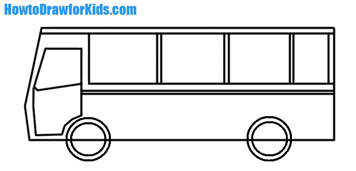 how to draw a bus for children