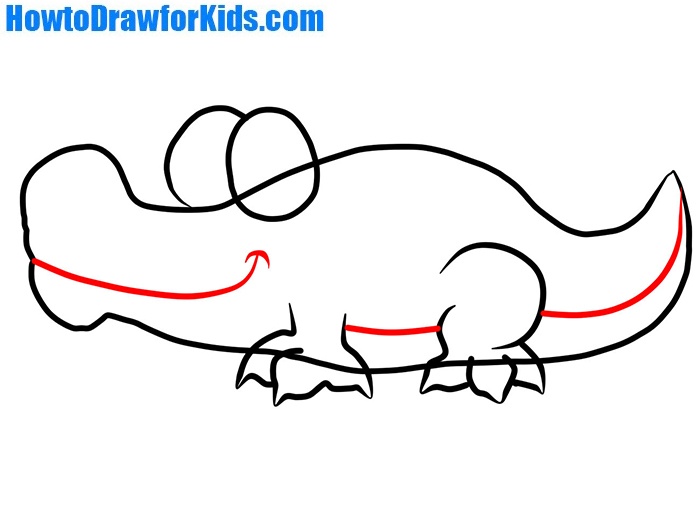 how to draw a crocodile for kids step by step