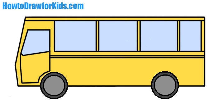 how to draw a bus for kids