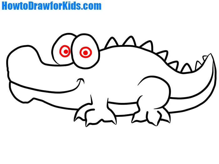 how to draw a cartoon crocodile