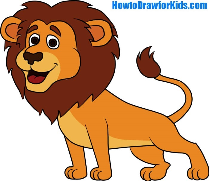 how to draw a Lion for Kids