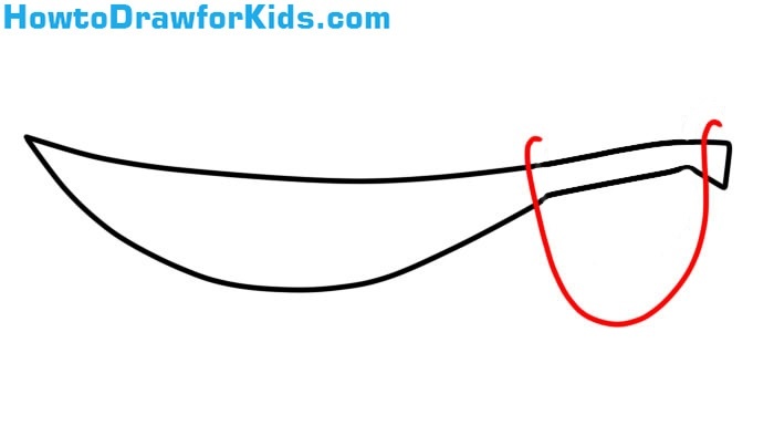 how to draw a Sabre for kids