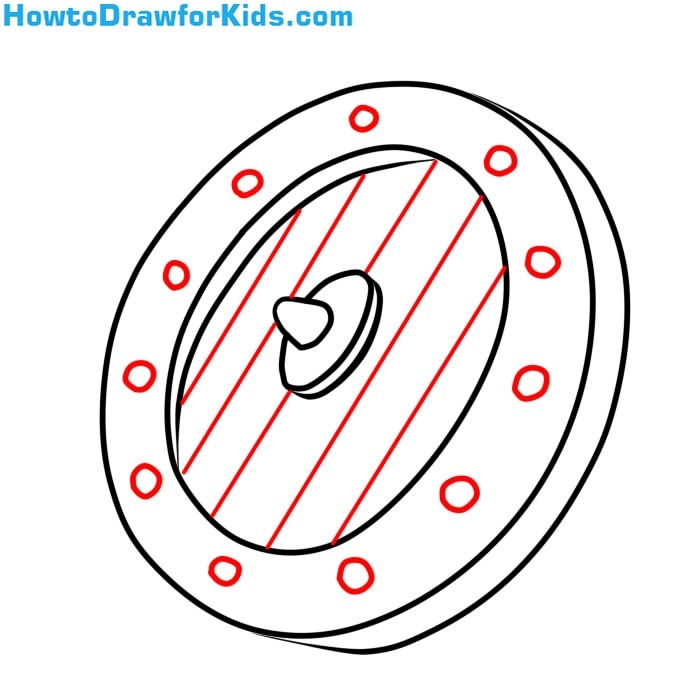 learn How to Draw a Shield for Kids step by step