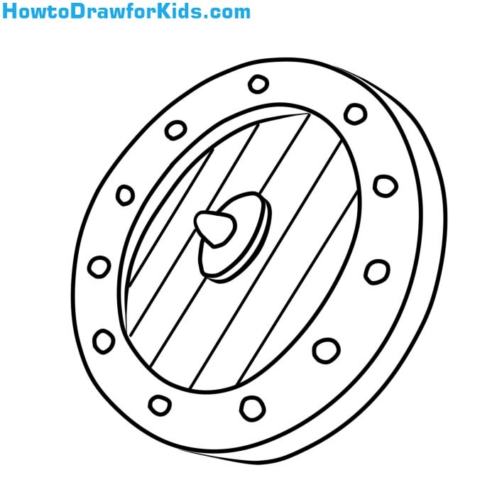 learn How to Draw a Shield for Kids step by step