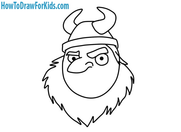 learn how to draw a Viking Head for kids