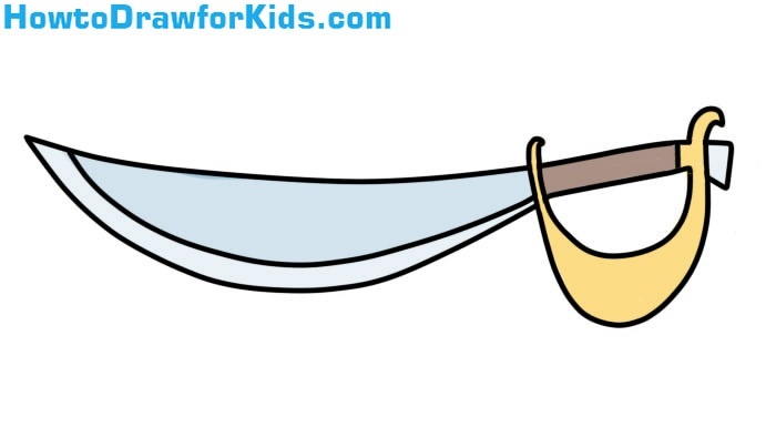 how to draw a Sabre for kids