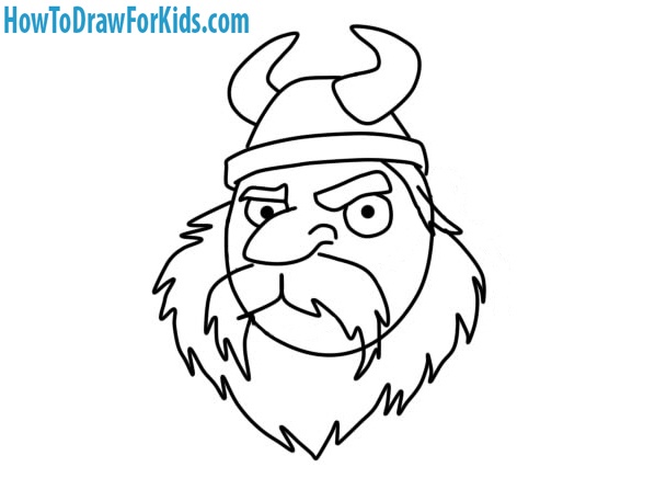 how to draw a Viking Head for beginners