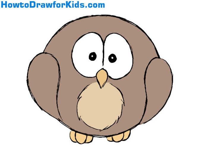 How to Draw an Owl for kids