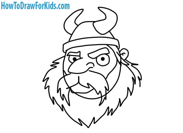 learn to draw a Viking Head easy