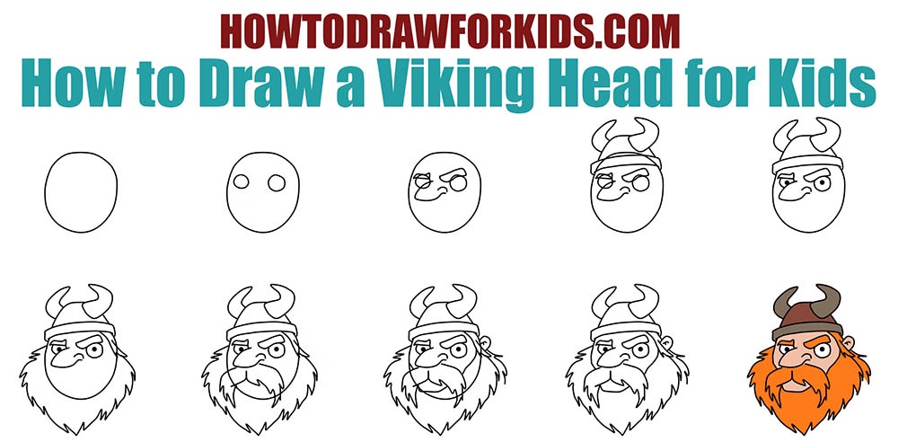 How to Draw a Viking Head for Kids