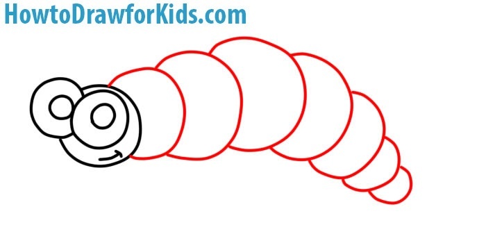 how to draw a caterpillar for children