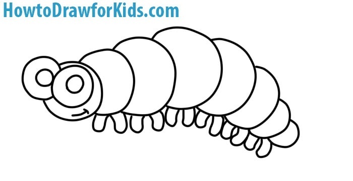 learn to draw a caterpillar for kids