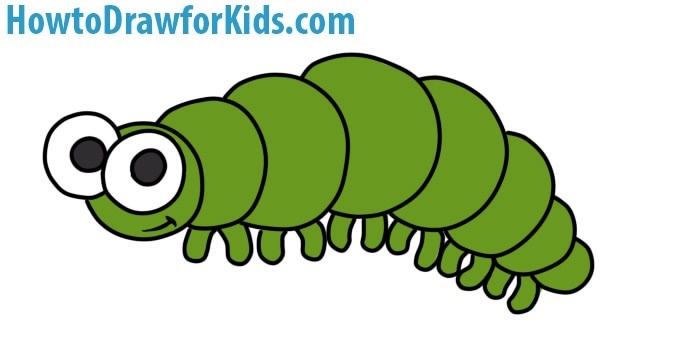 how to draw a caterpillar for kids