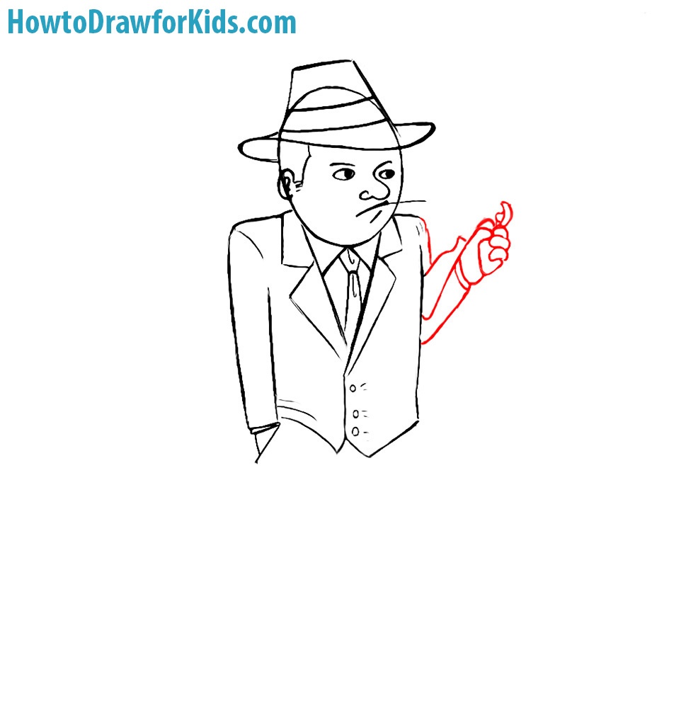 how to draw a gangster with a pencil