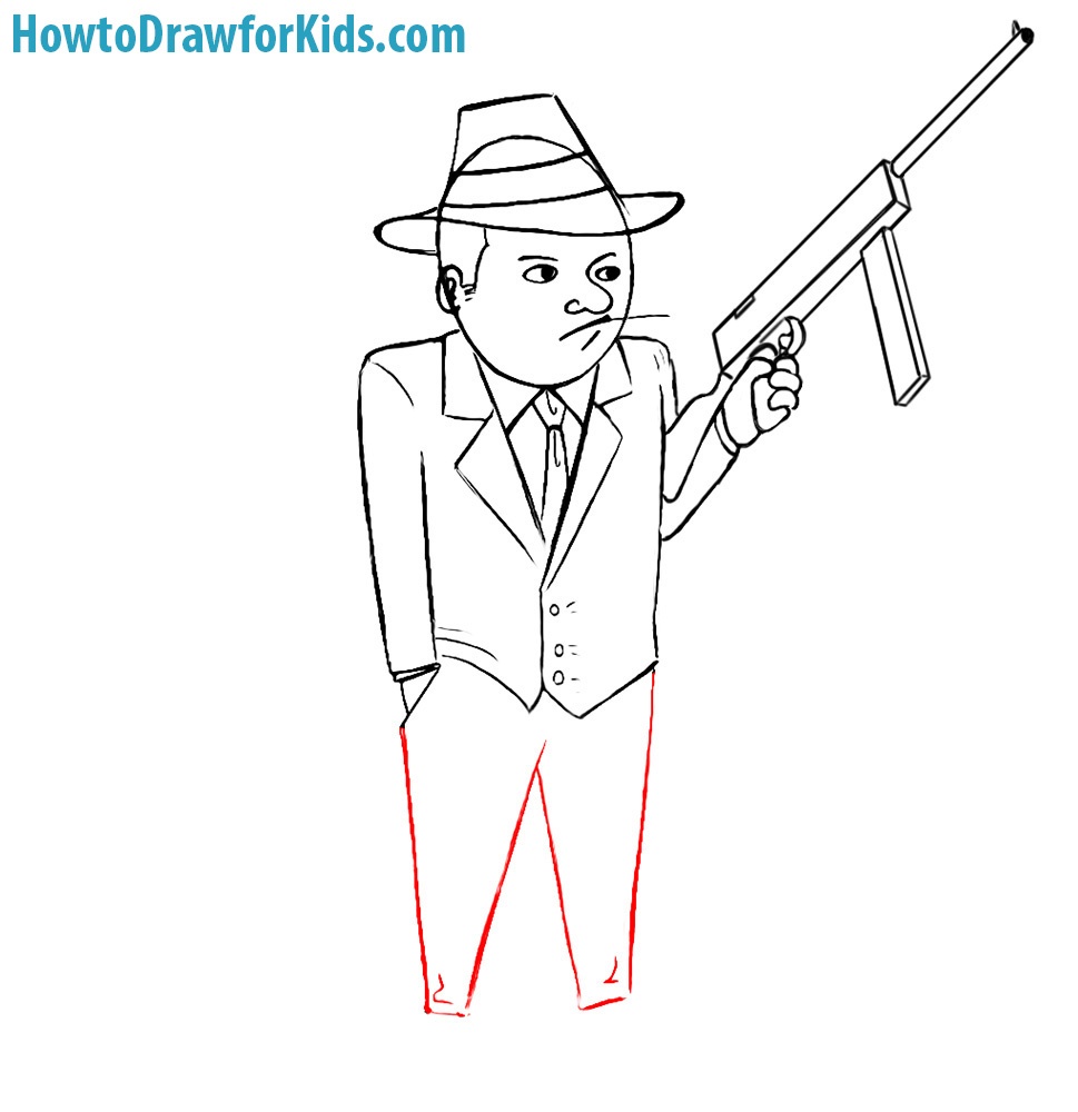 how to draw a gangster easy
