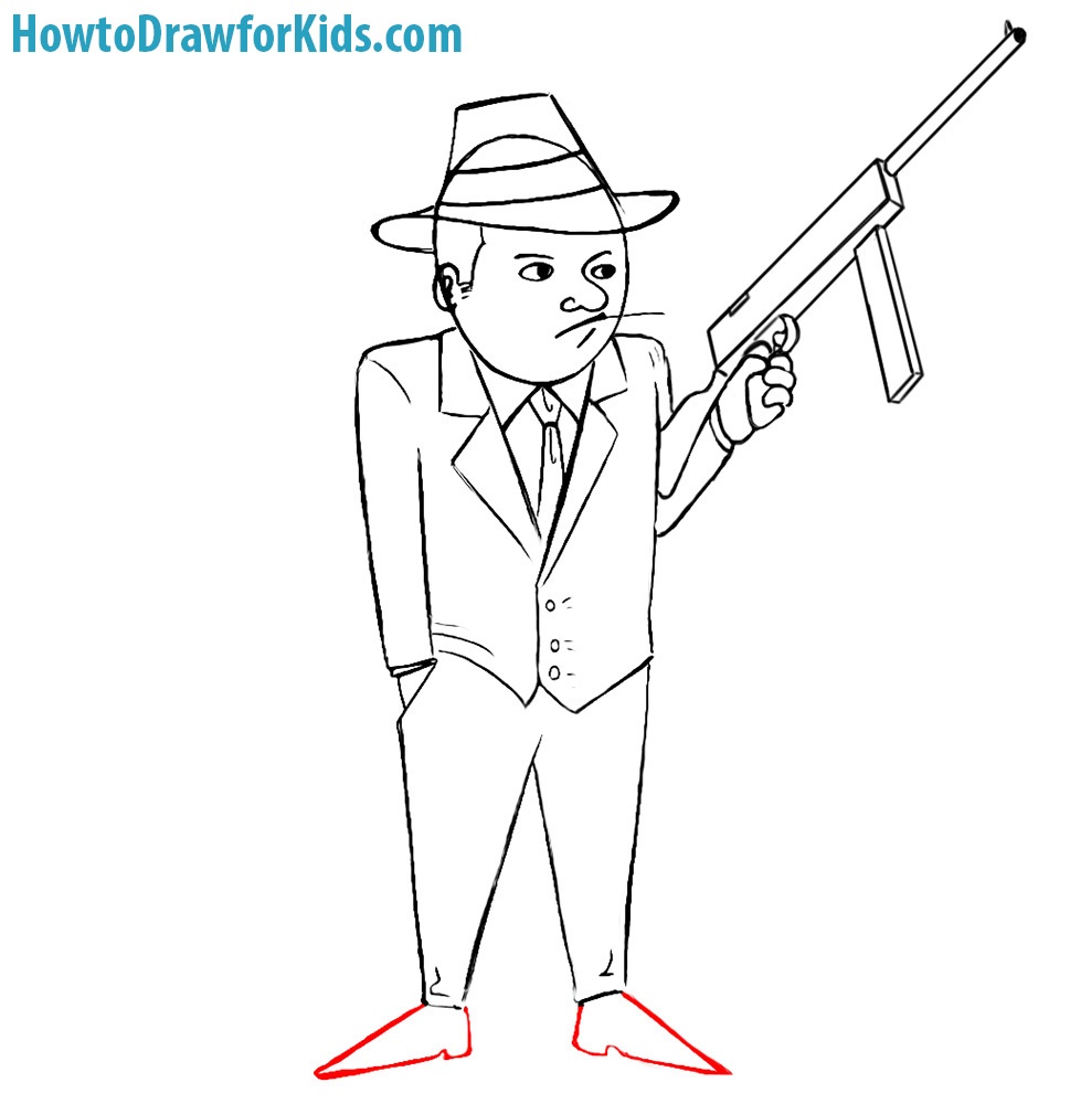 how to draw a gangster for beginners