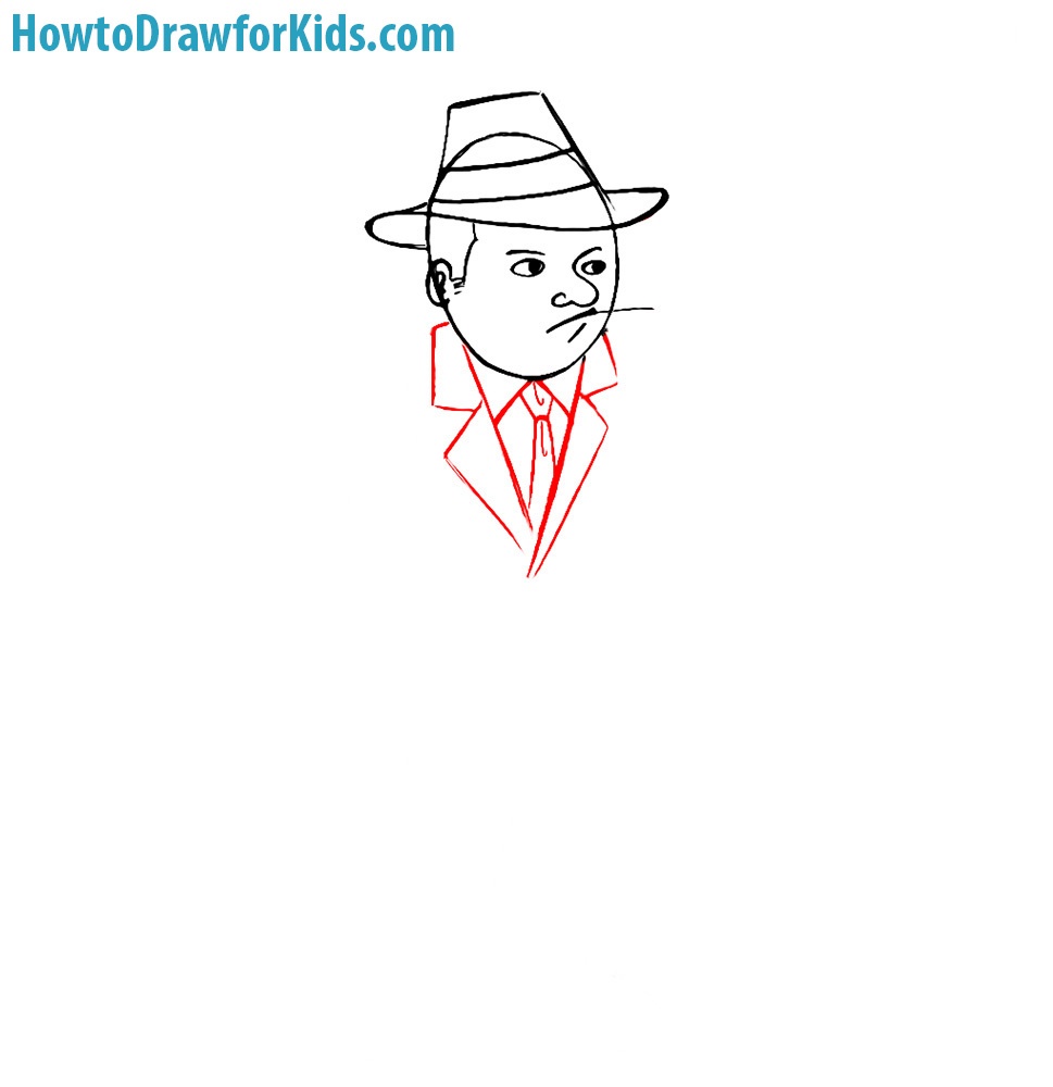 how to draw a gangster easy