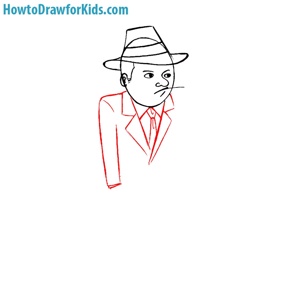 how to draw a gangster for kids