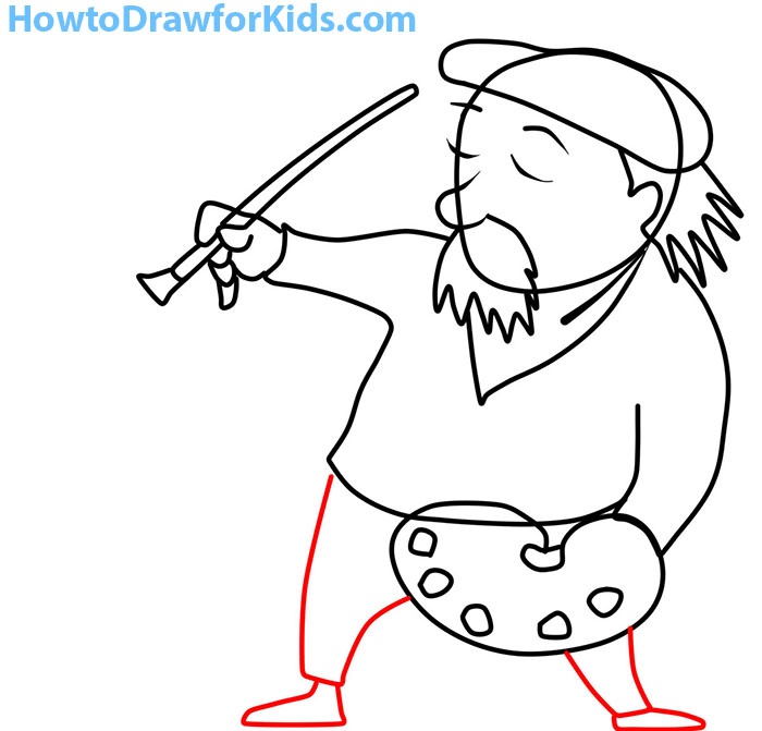how to draw an artist step by step for kids