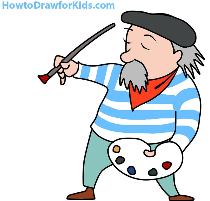 how to draw an artist for kids