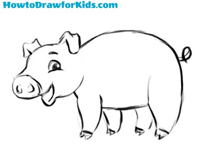 How to draw a pig