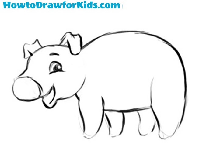 How to sketch a pig for kids