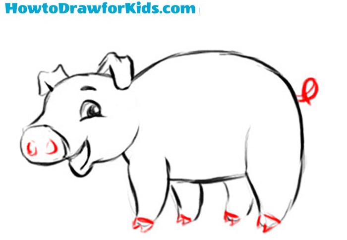 How to draw a pig easy