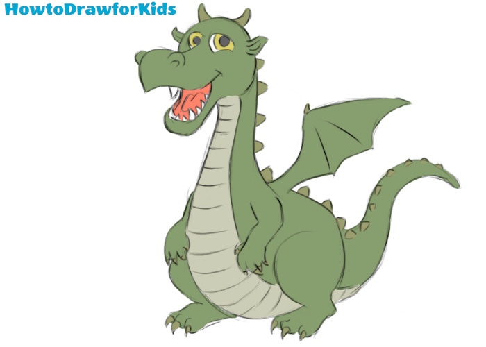 How to Draw a Dragon for Kids - Easy Drawing Tutorial For kids