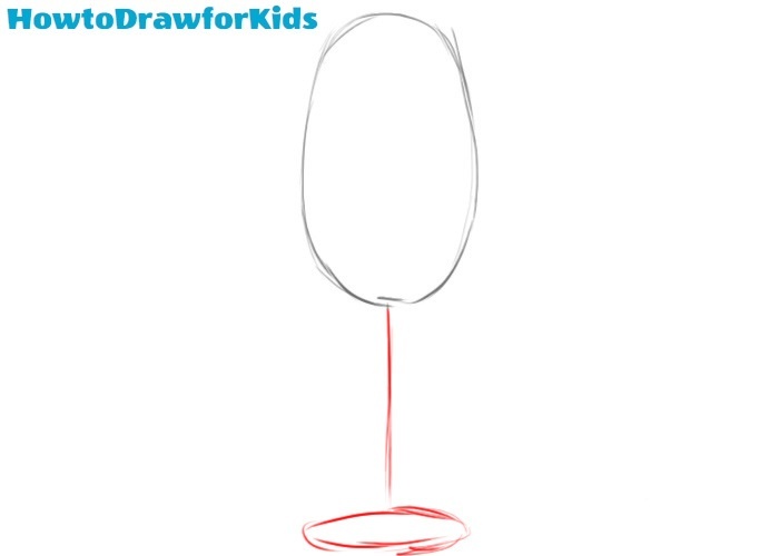 How to draw a wine glass step by step