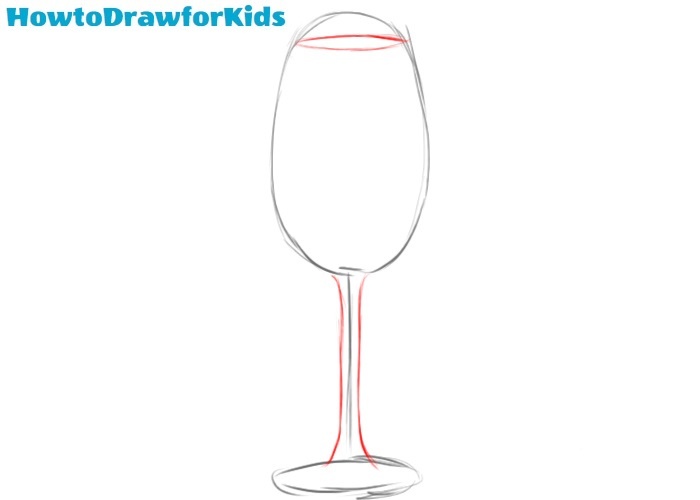 How to draw a wine glass easy