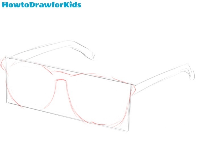 How to draw glasses easy