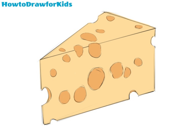 How to draw a cheese for kids