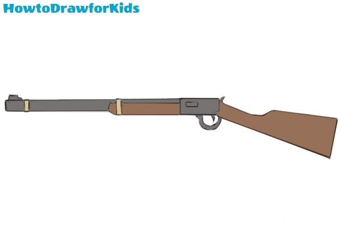 How to draw a rifle for kids