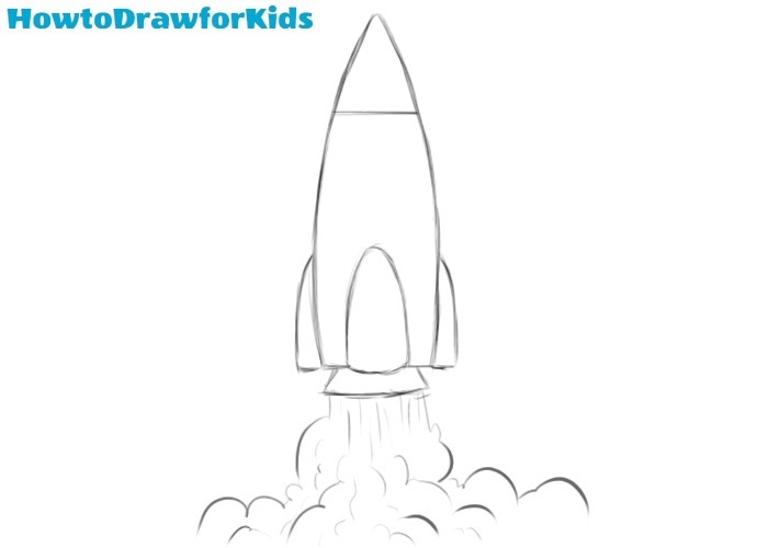 How to draw a rocket for kids
