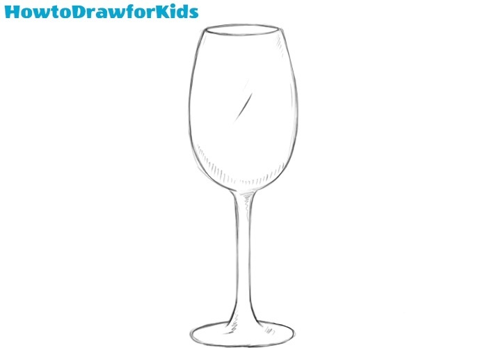 How to draw a wine glass easy