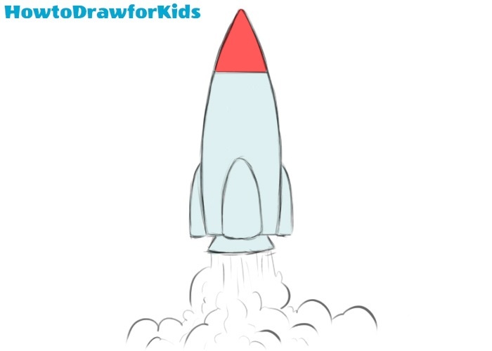 How to draw a rocket for kids