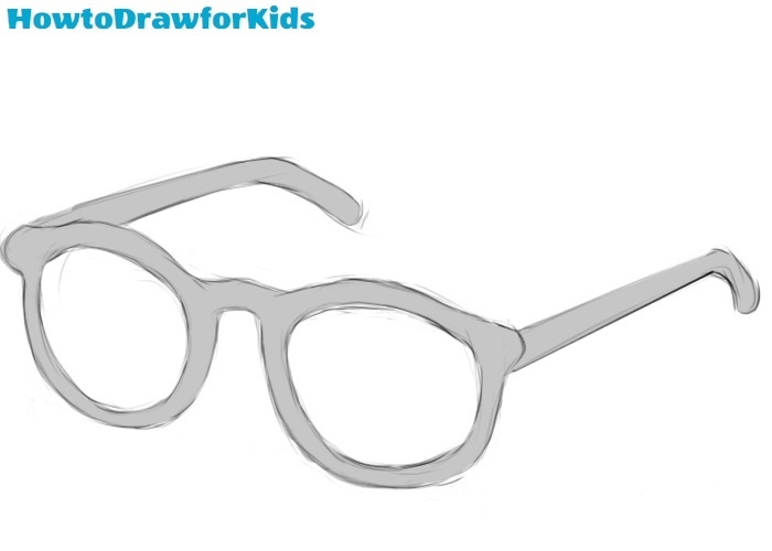 How to draw glasses for kids